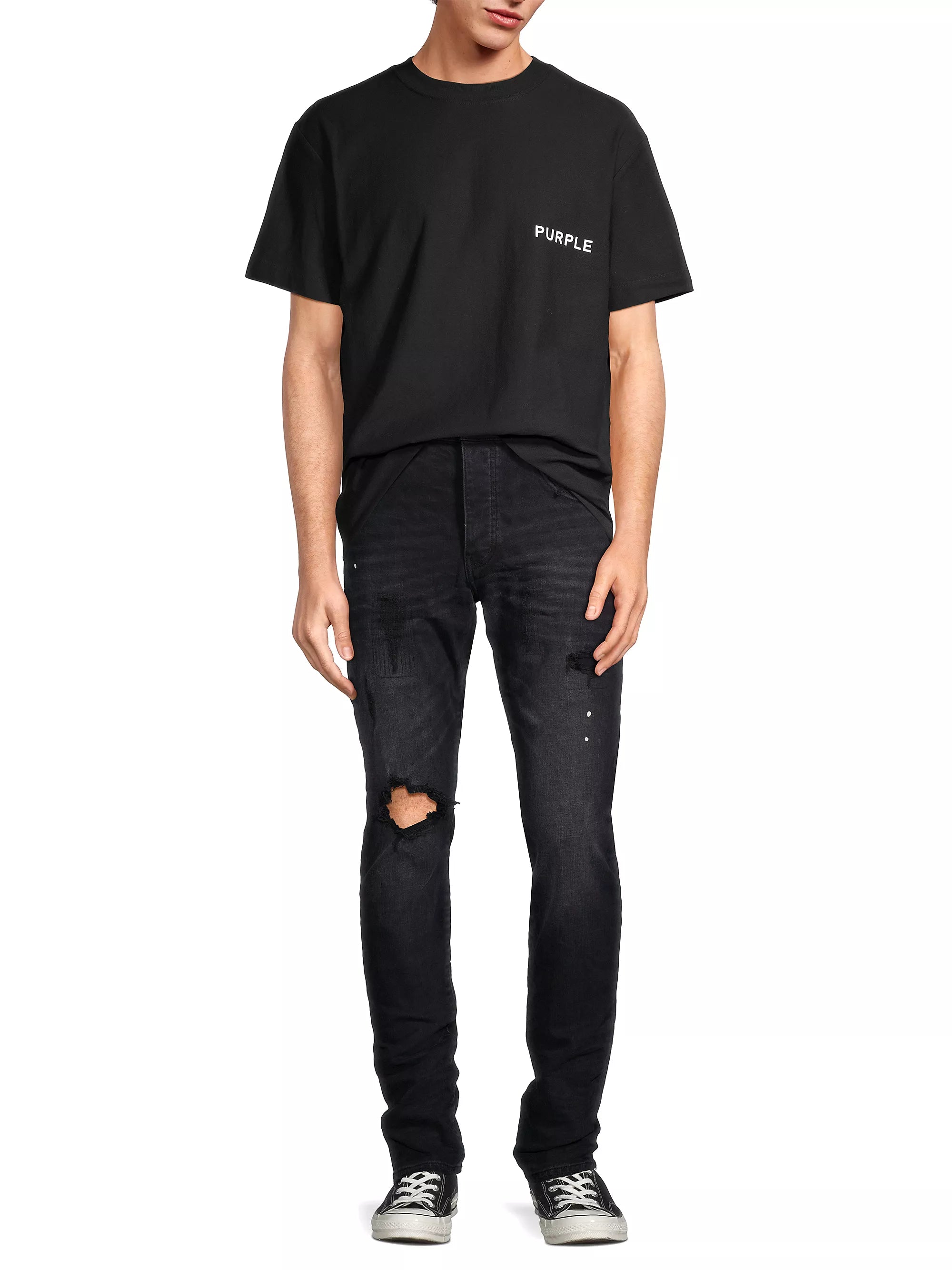 Purple - P002 Black Repair Jeans (BLR)