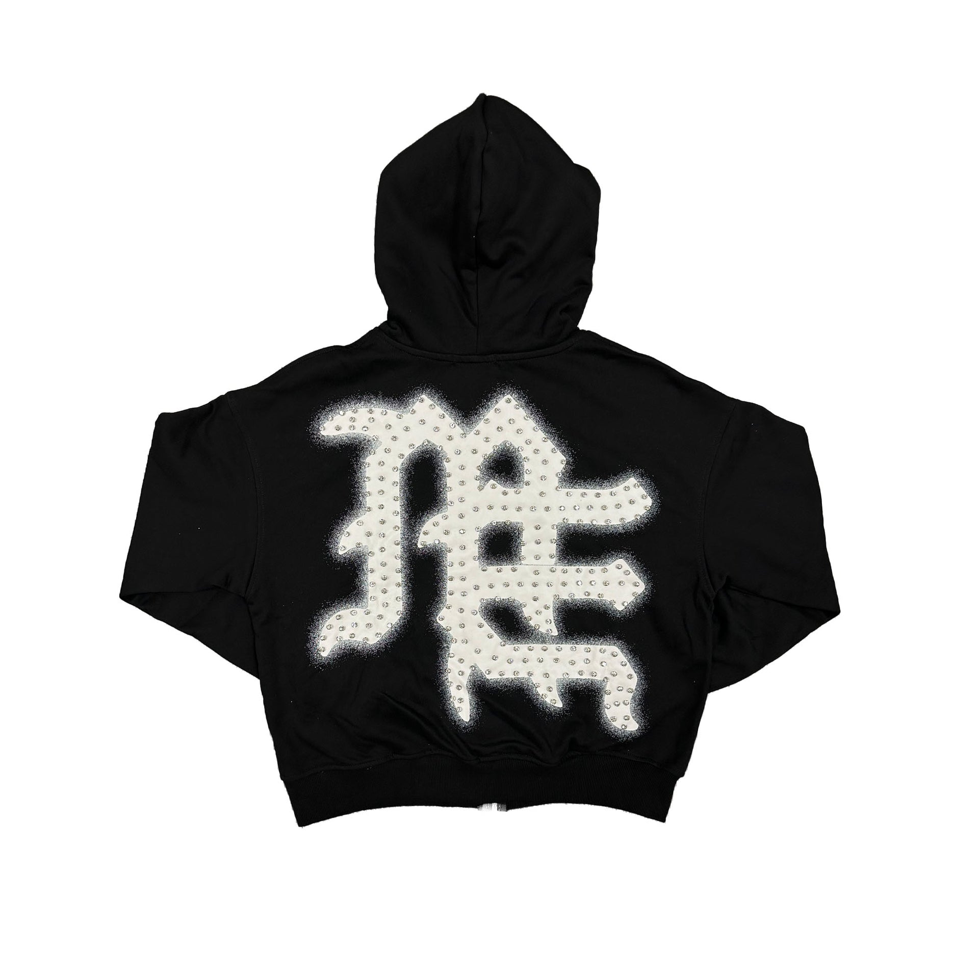 Mixed Emotion - Black ‘End’ Rhinestone hoodie