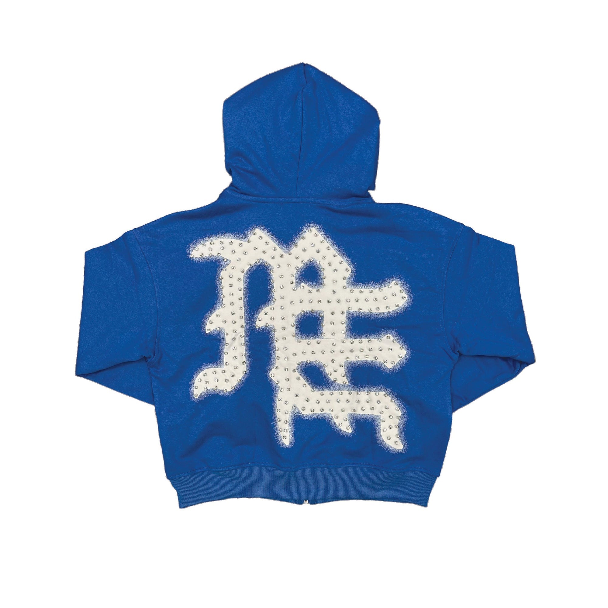 Mixed Emotion - Blue End Rhinestone Hoodie - Blue