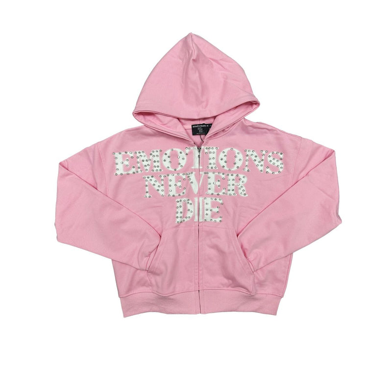 Mixed Emotion - Pink ‘End’ Rhinestone Hoodie