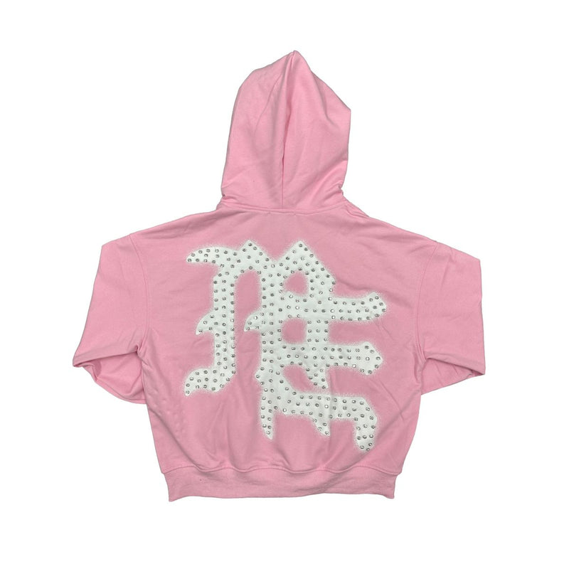 Mixed Emotion - Pink ‘End’ Rhinestone Hoodie