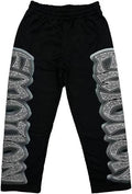 Mixed Emotion -Midnight Black Rhinestone Sweatpants