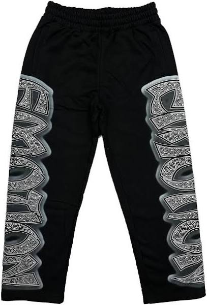 Mixed Emotion -Midnight Black Rhinestone Sweatpants